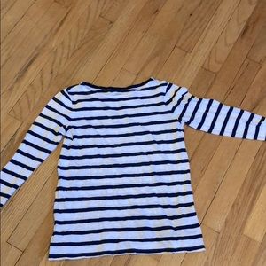 Navy and White stripped 3/4 length sleeve shirt